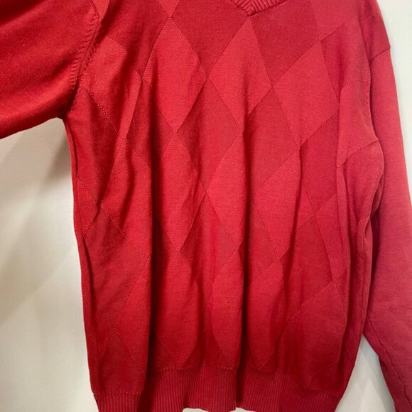 OSCAR DE LA RENTA SWEATER KNITTED 100% COTTON SZ XXL RED JUMPER AESTHETIC CORE - Picture 12 of 14